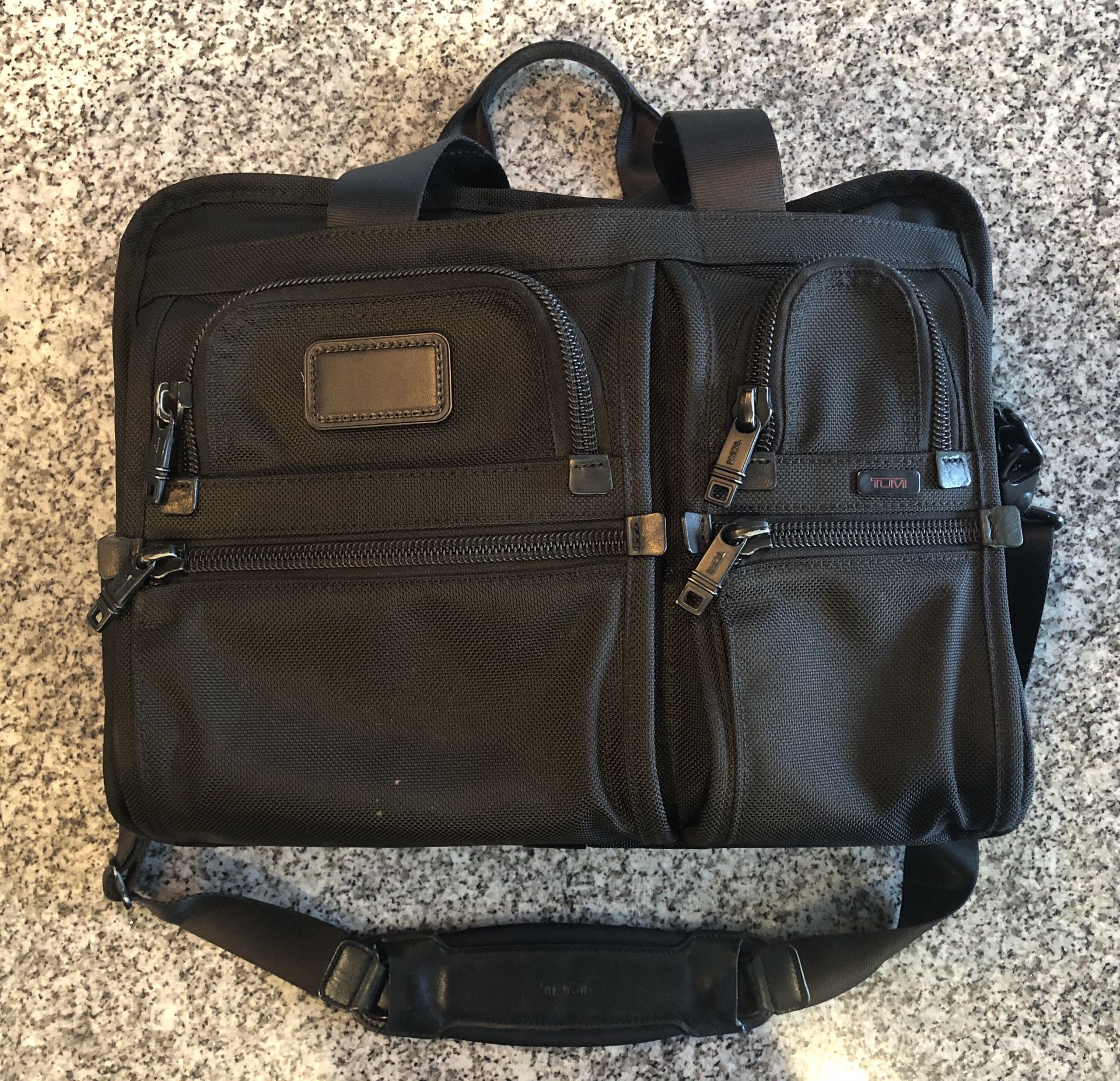 TUMI Alpha T-PASS Expandable Laptop Briefcase 26145DH- Black