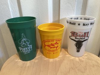 Lot of 3 Souvenirs plastic cups Key West Saloons Florida