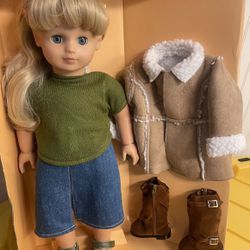 New Vintage 18 Inch Doll Stolle Gottz With Extra Coat And Boots American Girl Size