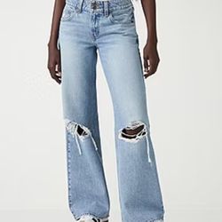 Levi's Women's Low-Rise Superlow Loose Jeans - Table Talk 24: Midweight Denim, Straight Leg, 32" Inseam