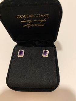 Amethyst And Gold Earrings