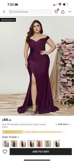 Off The Shoulder Spit Thigh Formal Dress