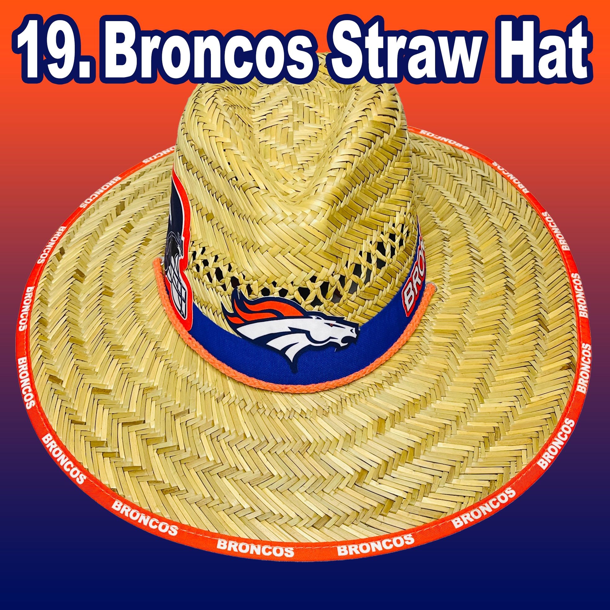 Denver Broncos Straw hats just N time 4 the summer great gift 🎁 order now (I also have other Teams)