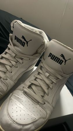 Puma White Hightop Sneakers Size 10.5