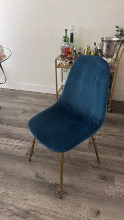 Blue Upholstered Dining Chairs (4)