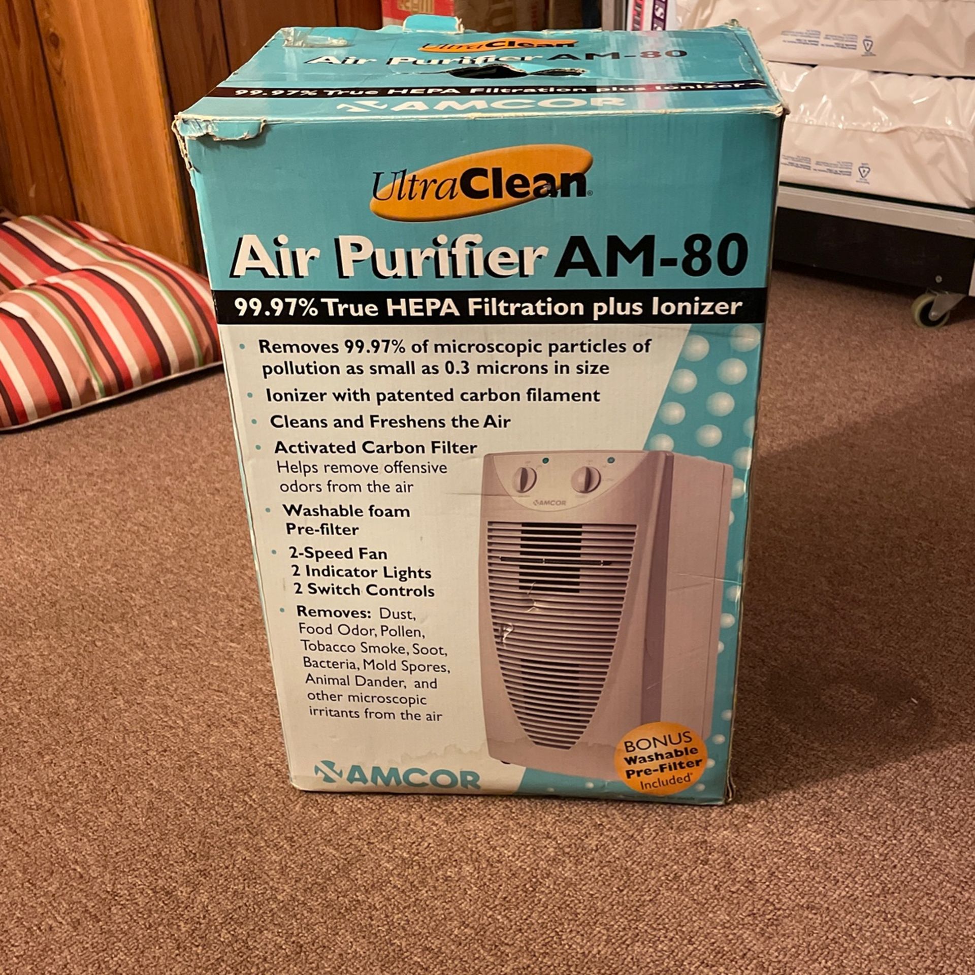 Air purifier Amcor AM-80 Black color and 2 extra filters