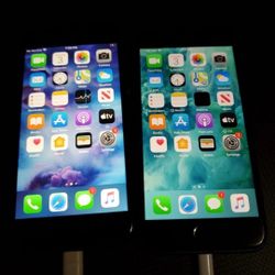 Apple iPhones 8 X 2 phones with 64GB storage capacity. 