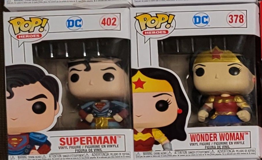 Pop #378 (Wonder Women) AND Pop #402 (Super Man)