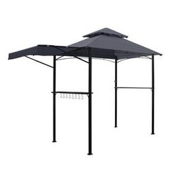 11ft. x 5 ft. Grill Gazebo Double Tiered with Extra Shadow BBQ Waterproof Canopy Outdoor Gazebos brand new in box $110  Warehouse sale  Address:2745 B