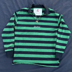 4Hunnid Striped Sweatshirt black/green Size Small