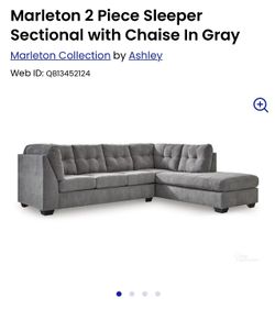 Marleton 2 Piece Sleeper Sectional with Chaise In Gray