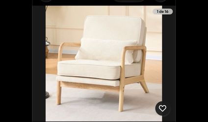 Chenier Sofa Armchair Cream Fabric Wood Frame