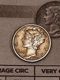 1943 NMM Winged Toned Liberty (Mercury) Silver Dime