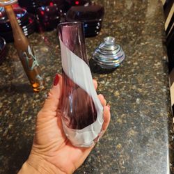 Swirled Purple And White Glass Bud