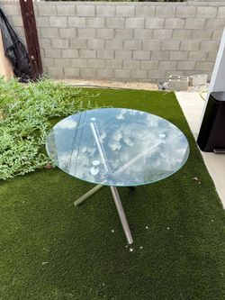 Round Glass Top Dining Table