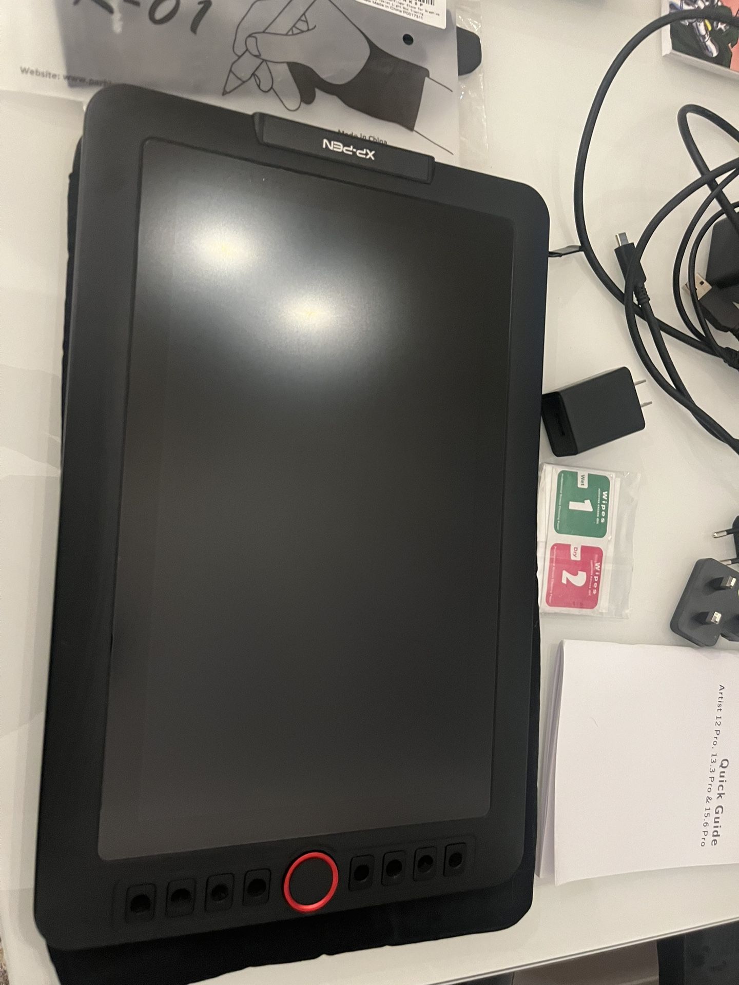 XP-Pen Artist 12 Pro Graphics Tablet, Pen, Extras - Black (NO BOX)