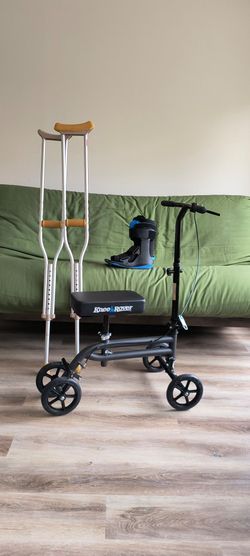 Crutches, Medical Boot, Knee Scooter