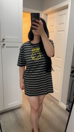 Nirvana mens shirt used as an oversized T-shirt dress