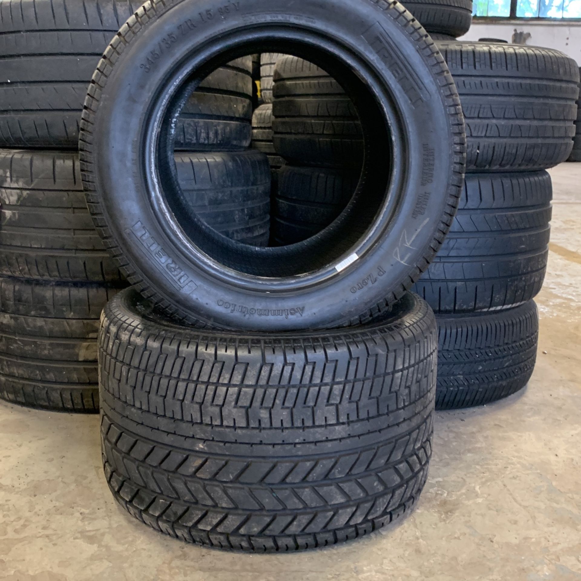 345 35 15 345/35R15 Pirelli P Zero Asimmectrico Set Of (2) Tread Depth