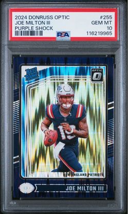 2024 Donruss Optic Joe Milton III Purple Shock Rookie PSA 10