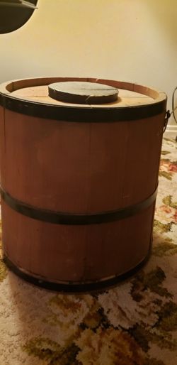 Vintage Antique Wooden barrel With Lid