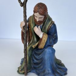 Thomas Kinkade Hawthorne Village Nativity Father Joseph Figurine with Staff 7"