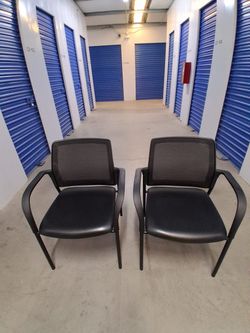 Black Mesh Back Guest Chairs – Set of 2 for $90