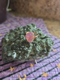 Raw purple fluorite Crystal Ring!