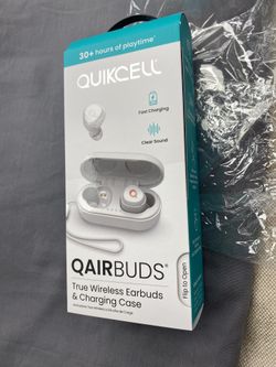 Quikcell QAIR Buds True Wireless Earbuds with Charging Case (White) NEW SEALED Holiday SALE $22 FIRM Connectivity Wireless Features With C