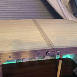 Beige Portable Folding Table 2FT Rectangular Plastic Indoor Outdoor Modern