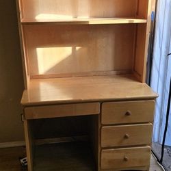 Solid Wood Desk/Bookshelf and Full Size Frame 