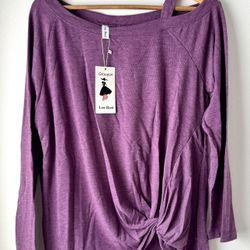 Purple Cold Shoulder Blouse, XL