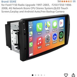for Ford F150 Radio Upgrade 1，F250 F-2008, 4G Network 8core CPU Stereo System,QLED Touch Screen,Carplay and Android Auto,Free Backup C