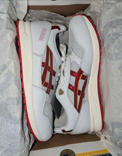 *Make an Offer* Red & Gold Size 12 Asics Gel Saga Mens