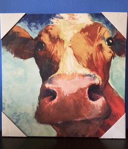 Cow painted canvas wall decor