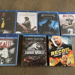 Sealed Blu-ray Lot - IT, American Sniper, Jurassic World, Saw, Rudy, & More!