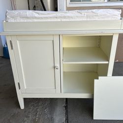 MUST GO! White Wood Baby Diaper Changing Table