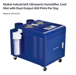 Global Industrial® Ultrasonic Humidifier, Cool Mist with Dual Output 450 Pints Per Day
