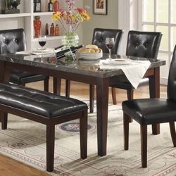 6 PCS OR 7 PCS Lenox Collection Marble top dining table set   Now 1098.00 Free Delivery 🚚 
