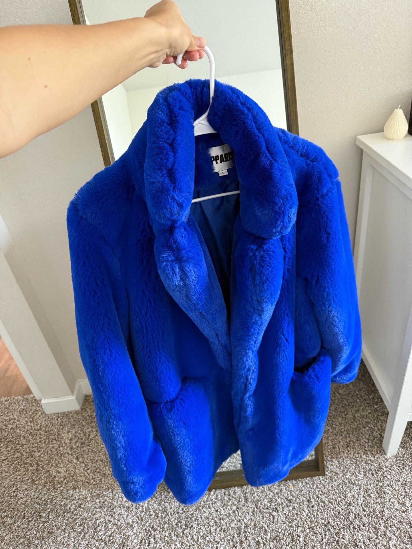 Apparis Vibrant Cobalt Blue Teddy Faux-Fur Jacket