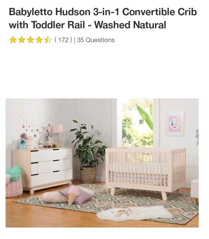 beautiful crib set 3-1 drawer 