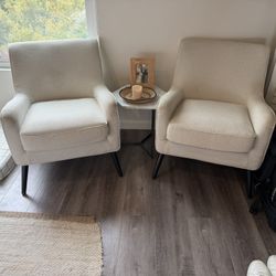 West elm beige Fabric Arm Chairs 
