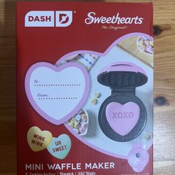 DASH x Sweethearts® Mini Waffle Maker - 4” Waffle, Heart Shaped Waffle, Nonstick Waffle Iron with Quick Heat-Up, Perfect Mini Waffle Maker for Kids an