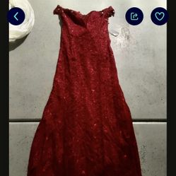 Red Lace Mermaid Dress