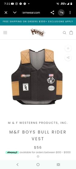 Boys Bull Riding Vest Large