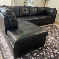 Black Leatherette Sofa