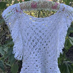 Summer Angel Crochet Lace Crop Top Small 