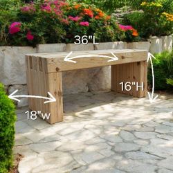 Solid Wood Bench 