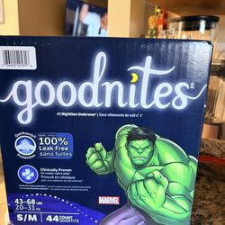 Goodnites Brand New Boxes Of Pull Ups 44ct S/M