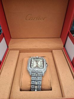 Cartier Santos moissanite Watch